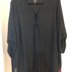 Worthington 3X Womens Black Blouse from